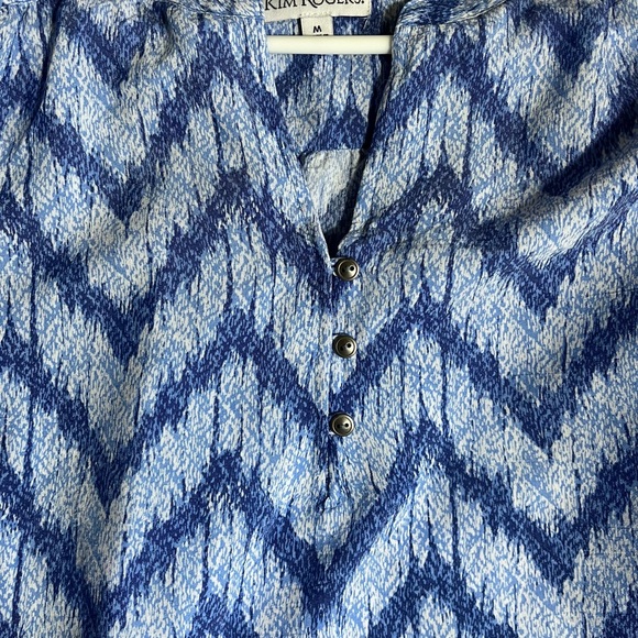 KIM ROGERS  Blue Women’s Top Tunic Sz M - Picture 2 of 10